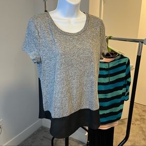 Express // Gray & Black Colorblock T-Shirt